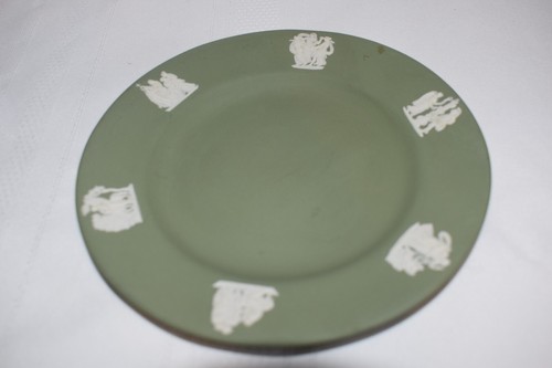 Vintage Green Jasperware Small Plate Dish Round 6 3/4 Inch Wedgewood England - 第 4/5 張圖片