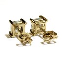 GIA 14k yellow gold 1.06ct SI2 I1 F H princess diamond stud earrings NATURAL — photo 5