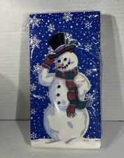 Snowman Paper Napkins 3 ply 11 3/4” x 16 3/4” Vintage Made in USA NOS