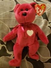 Ty Valentina the Red Bear Beanie Baby W/ Tag Errors