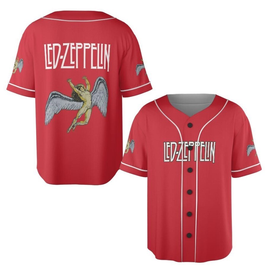 Hot Led Zeppelin Rock Band Men Women Baseball Jersey Size XS To