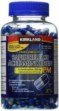 Kirkland Signature Extra Strength ACETAMINOPHEN PM 500mg 375 Gelcaps