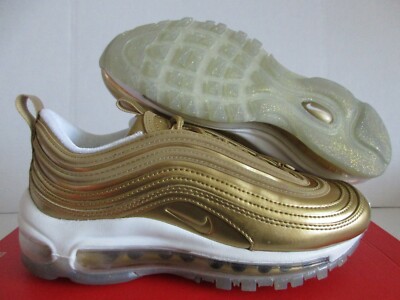 WMNS NIKE AIR MAX 97 QS ''GOLD MEDAL'' METALLIC GOLD-WHITE SZ 5 [921733-008]