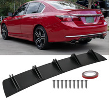 For Honda Accord 2012-2022 Rear Lower Diffuser Bumper Lip Splitter 5-fins Black