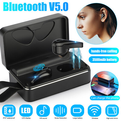 IPX7 Bluetooth 5.0 TWS Headset Wireless Earphones Mini Earbuds Stereo Headphones