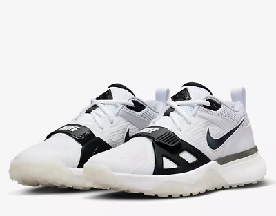 Nike Air Zoom Diamond Elite Turf Men Baseball Shoes, White/Black