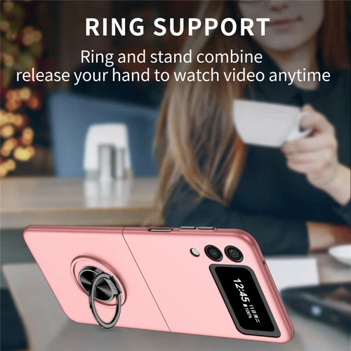 For-Samsung Galaxy Z Flip 4 3 5G Slim Matte Hard Case with Ring+Screen Protector - Picture 62 of 94
