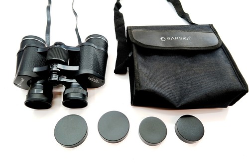 BARSKA 7x35 Binoculars Coated Optics 5.5" Tall with Case, Caps & Strap NICE COND - 第 1/20 張圖片