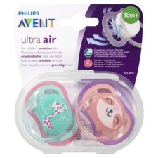 Avent Ultra Air Soother 18 Months 2 Pack Orthodontic Extra Firm Nipple