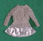 Vintage Barbie Clothes - MOD Era Barbie 1885 Silver Sparkle Dress