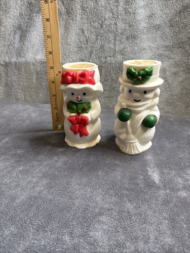 Vintage Avon Candles Mr And Mrs Snowlight Bayberry Scented - Picture 3 of 5
