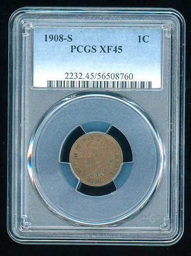 1908-S US Indian Head Cent - PCGS XF45