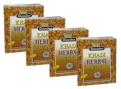 Khadi Pure Goofin's Herbal Brown Mehndi 80g Pack of 4 Natural Hair Color
