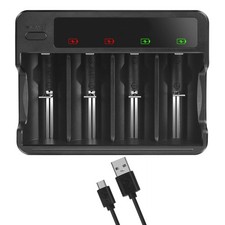 4Slots AA 3A C D Battery Charger USB Fast Charging for Rechargeable Batteries