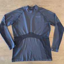 FALKE Performance Warm Base Layer Top-Dark Grey & Black-Size Large