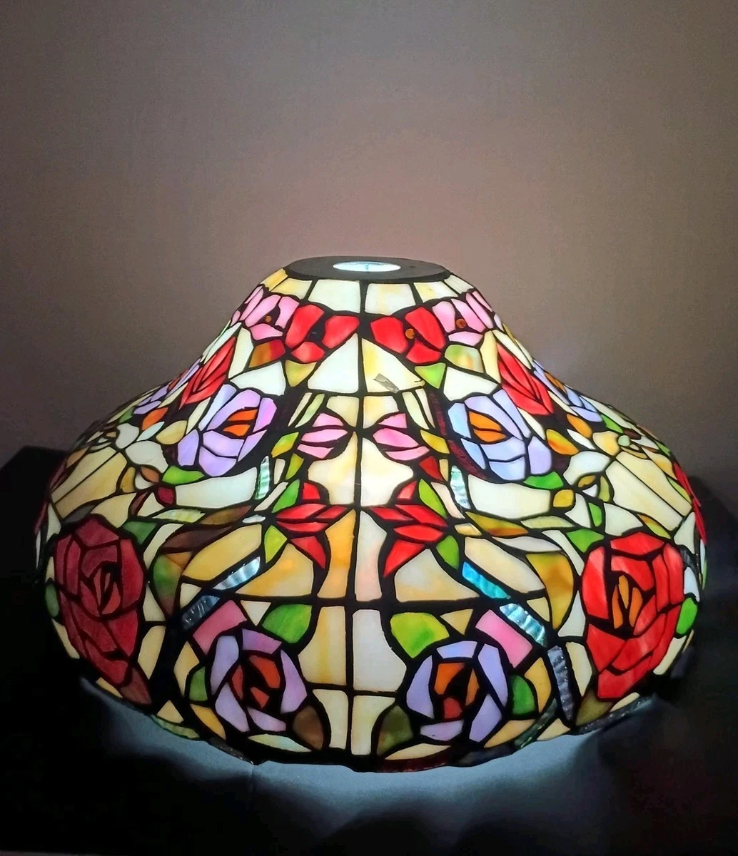 STAINED GLASS LANTERN SHADE 金魚と筍 STAINED GLASS LANTERN SHADE