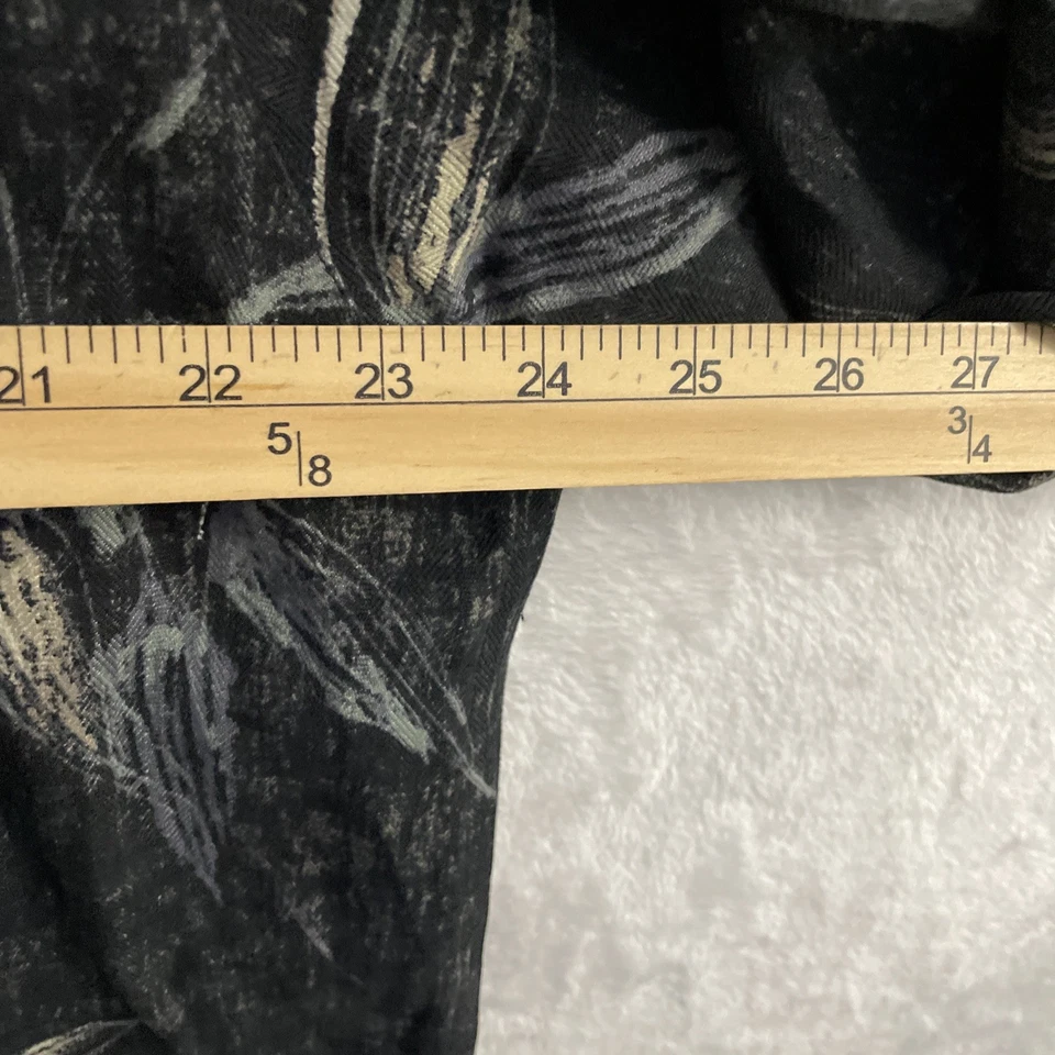 Izod Golf Mens Hawaiian Shirt Black Floral Large Silk Blend SHort Sleeve Collar - Image 3 of 4