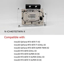Granzon N-ICH4070STWIN-X GPU Water Block for INNO3D RTX 4070 SUPER TWIN X2