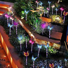 Garden Solar Lights Outdoor, 3 Pack Solar Stake Lights Multi-Color Changing LED