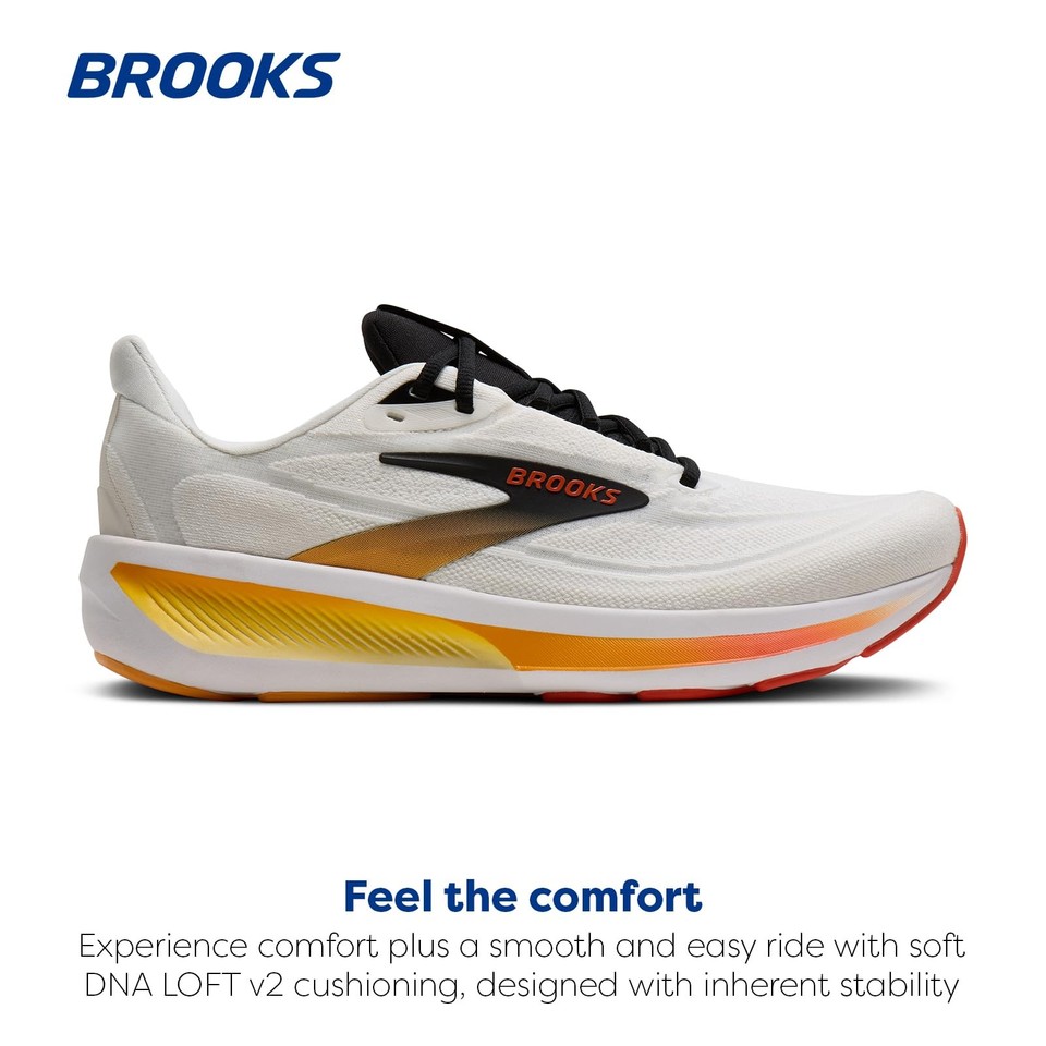 Brooks Revel 9 Neutral Running Shoe - White/Orange/Black - 9 Medium | eBay