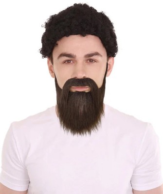 Brauner Bart & Schnurrbart Set | Herren Realistisches Selbstklebendes Gesichtshaar Kostüm