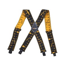 Mens Tape Measure Suspenders, 2 Inch Wide Adjustable Work Suspenders for Tool
