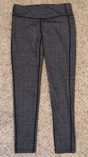 Athleta Women's Size M Leggings Black Gray Stretch Fit Pocket Logo
