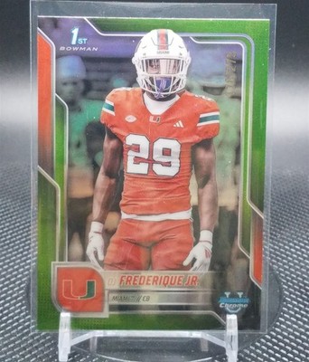 2025 Bowman Chrome University DJ Frederique Jr Lime Green /275 Miami 1st