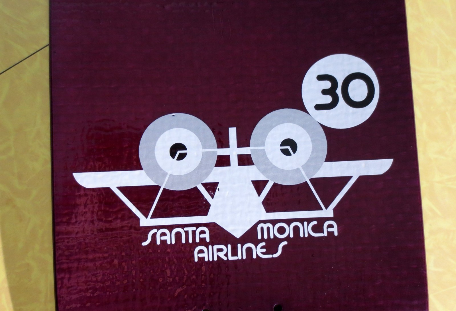 2008 SMA SANTA MONICA AIRLINES 30th Anniv Blackbird FIBERLAM Skateboard Deck NOS