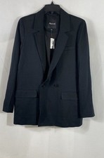 Madewell Women's Larsen Blazer Black Viscose Lyocell Blend NWT Sz L