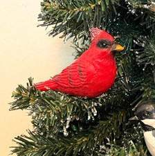 Red Cardinal Bird Clip on Christmas ornament, Cardinal, Gallerie II NWT