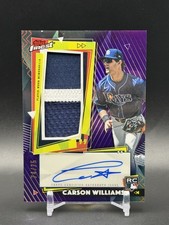 2026 Topps Finest Carson Williams RC Auto Relic RPA Purple /75 Rays