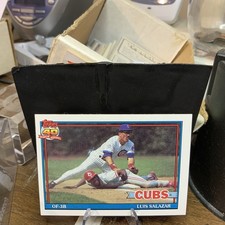 FREE SHIPPING-MINT-1991 Topps Luis Salazar #614 CUBS-40 YEARS OF BASEBALL
