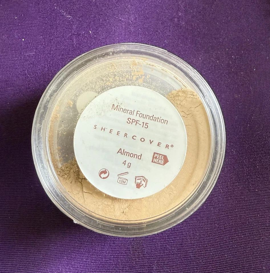 SHEER COVER  Mineral Foundation ALMOND 4g/0.14 oz. Factory Sealed. Please Read ! - Image 2 of 2