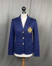 MINT Lauren Ralph Lauren Big Logo Women's Blue Blazer Jacket Size 6
