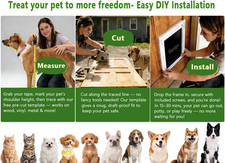 Pet Door Dog Door Easy Install - Wood  PVC Doors  Walls  Cat Door Free Movem...