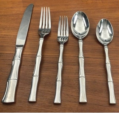 NEW Cambridge Mambosa Mirror 20pc Flatware 18/10 Stainless China Service For 4