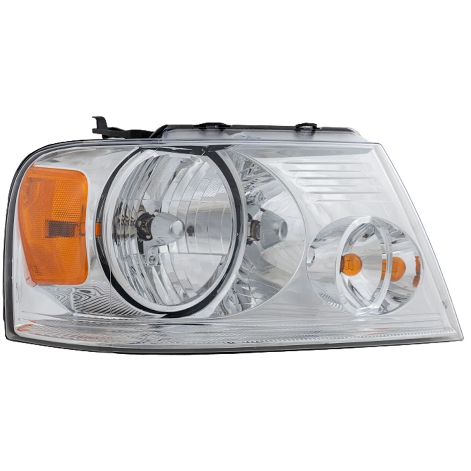 Headlight Kit For 2004-2006 Ford F-150 LH and RH w/ Bulb/s Halogen Chrome Bezel - Image 4 of 4