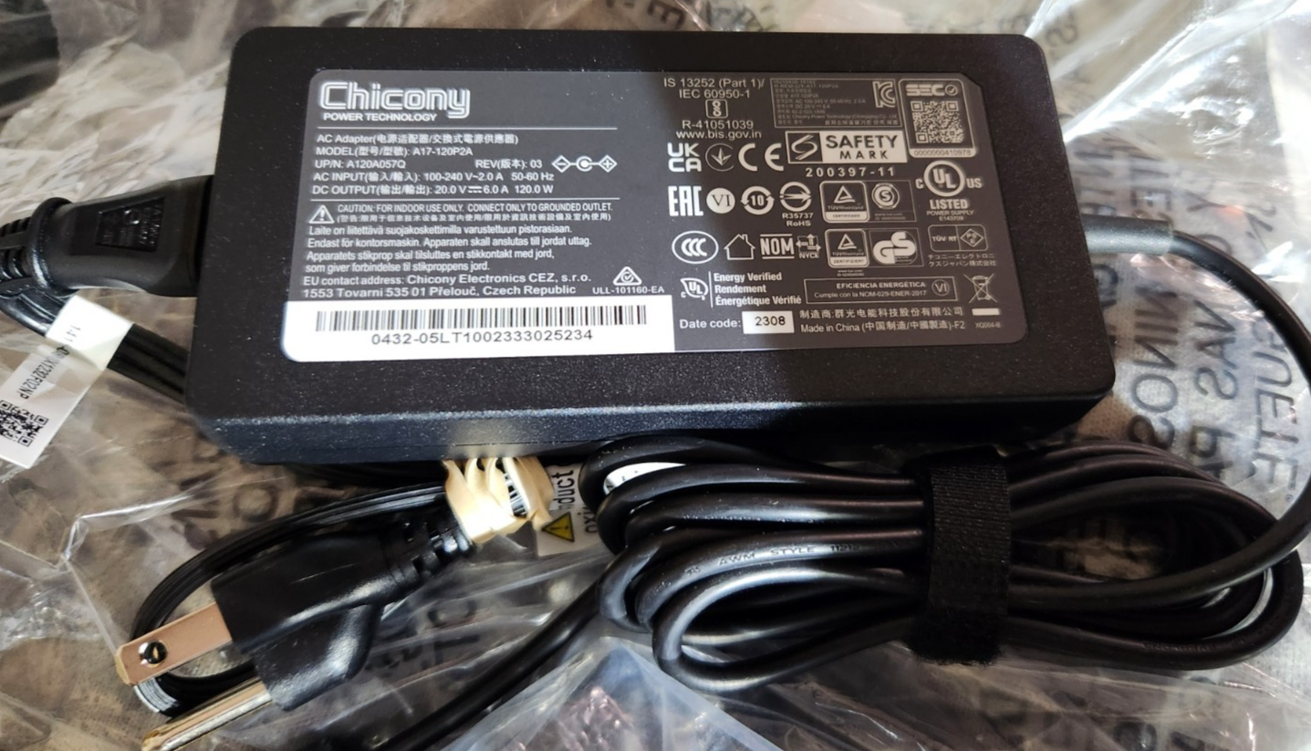 Chicony 20V - 6A - 120W AC Adapter MODEL : A17-120P2A | eBay