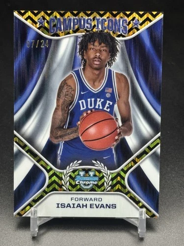2024 Bowman Chrome University Basketball Black and Gold Stealth Refractor Isaiah Evans #CI-9