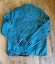 L.L. Bean Women s Fleece Sweater Pullover 1/4 Snap Buttons Size Large Blue