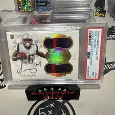 2018 Flawless Rookie Dual Patch Auto /15 On Card Sony Michel PSA 9 ??. rookie card picture
