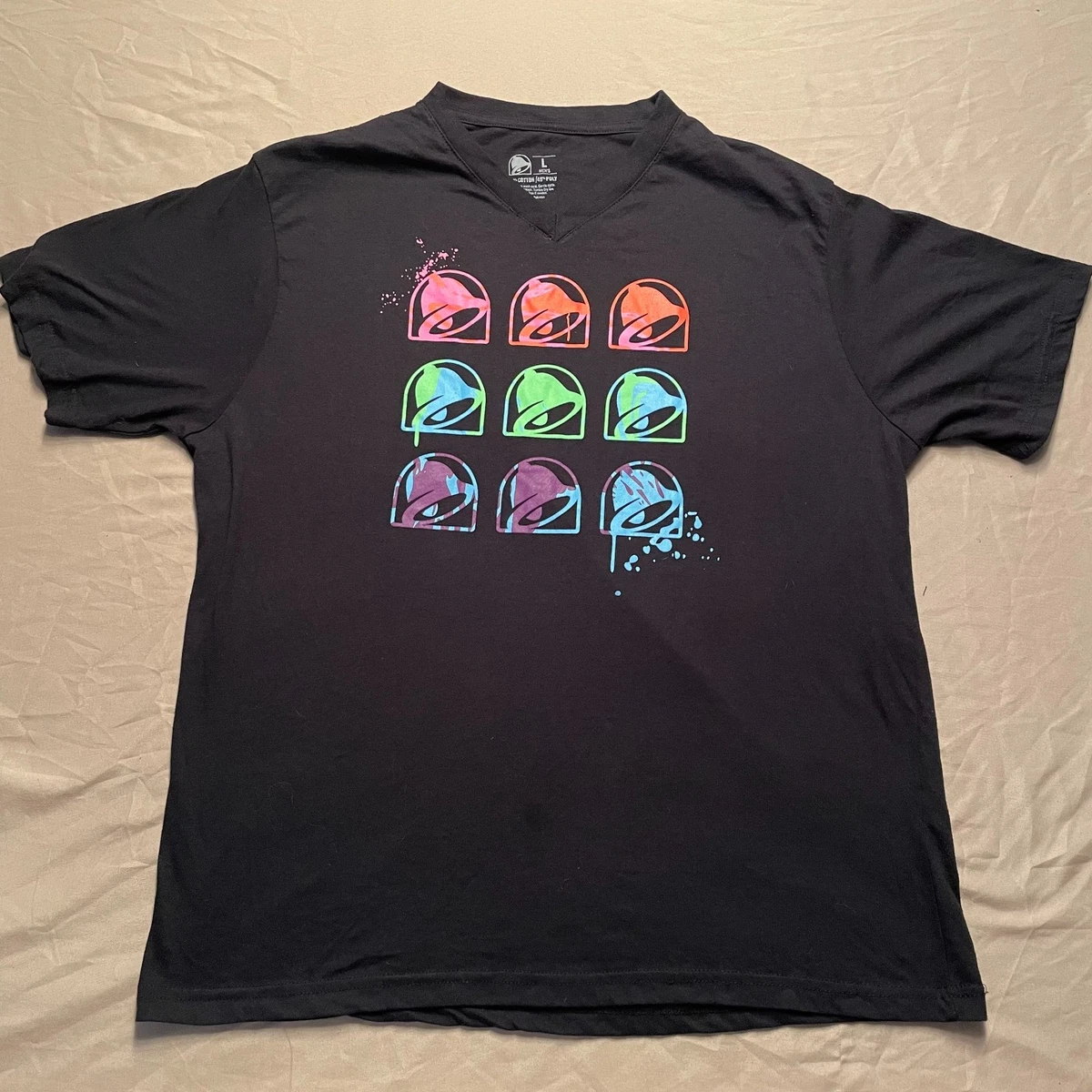 T-shirt Taco Bell Homme - Noir, Graphique Rétro, Fast-food, Taille L