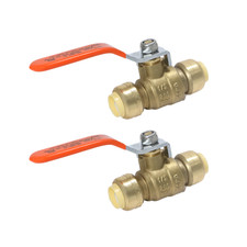 2 Pack XFITTING 1/2" Push it Ball Valve - Full Port, Lead Free, Nsf