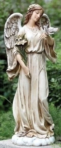 Angel with Dove Garden Statue – 24.5" Tall Religious Outdoor Décor – Inspirat... - Image 2 of 3