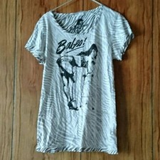 HYSTERIC GLAMOUR Double-sided processing Zebra pattern girl T-Shirt
