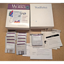 Lot 3 WordPerfect Works for DOS 3.5 Later v1.0 3.5" Floppy in Box w Manual Vtg