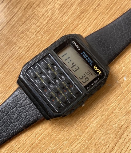 Reloj Calculadora Casio Vintage 437 Ca-53w Años 80 Negro Funcionando, Alarma No Sonido - Imagen 3 de 18