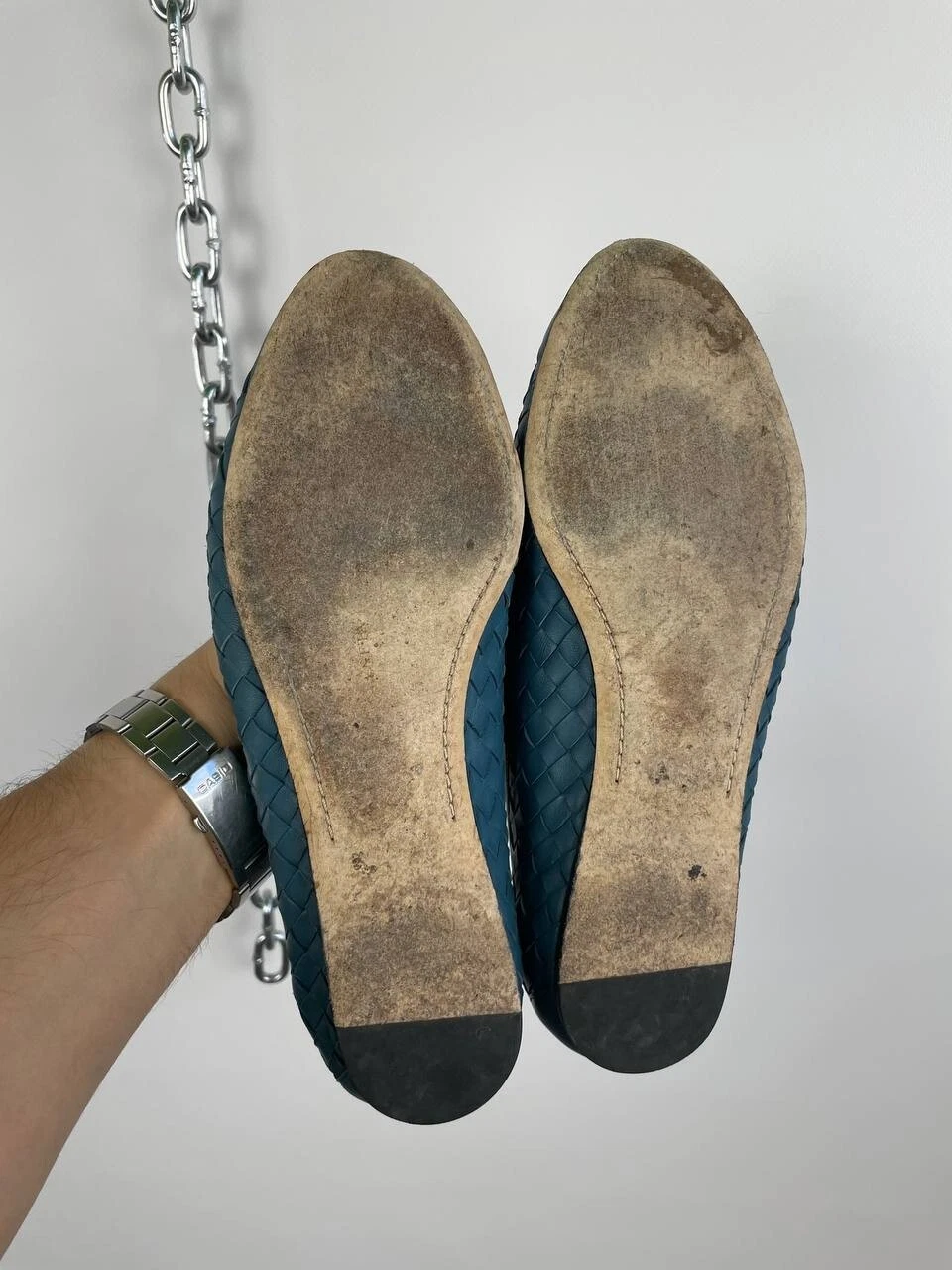 Ballerine Bottega Veneta Intrecciato Intrecciato Pelle Blu Italia