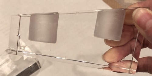 Pair Signed Oleg Cassini Crystal Candlestick Trapezoid Double Candle Holders - Picture 2 of 14